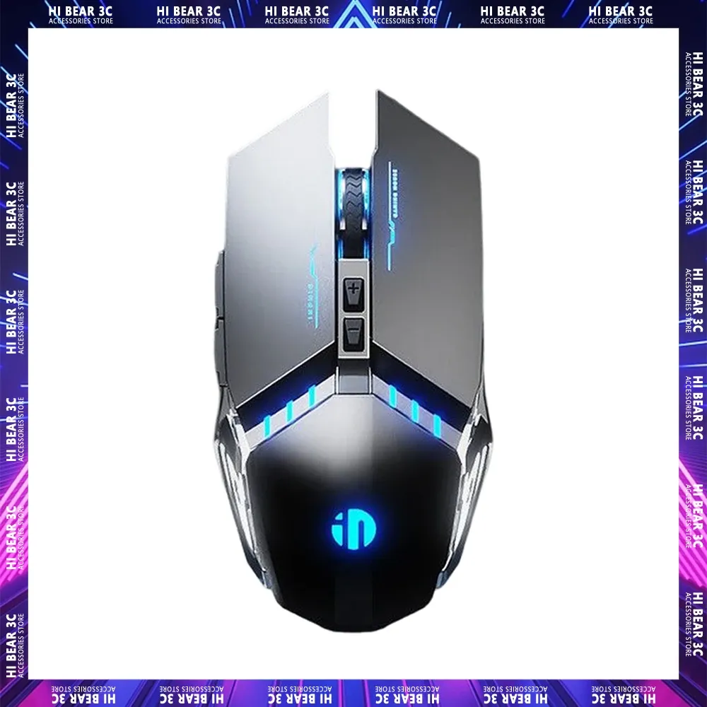 Souris Inphic PW2 Gaming Mouse RGB Light Mecha Style Mute Ergonomie Souris Filaire Faible Retard FPS Pc Gamer Souris Pour Pc Bureau Ordinateur Portable Cadeau