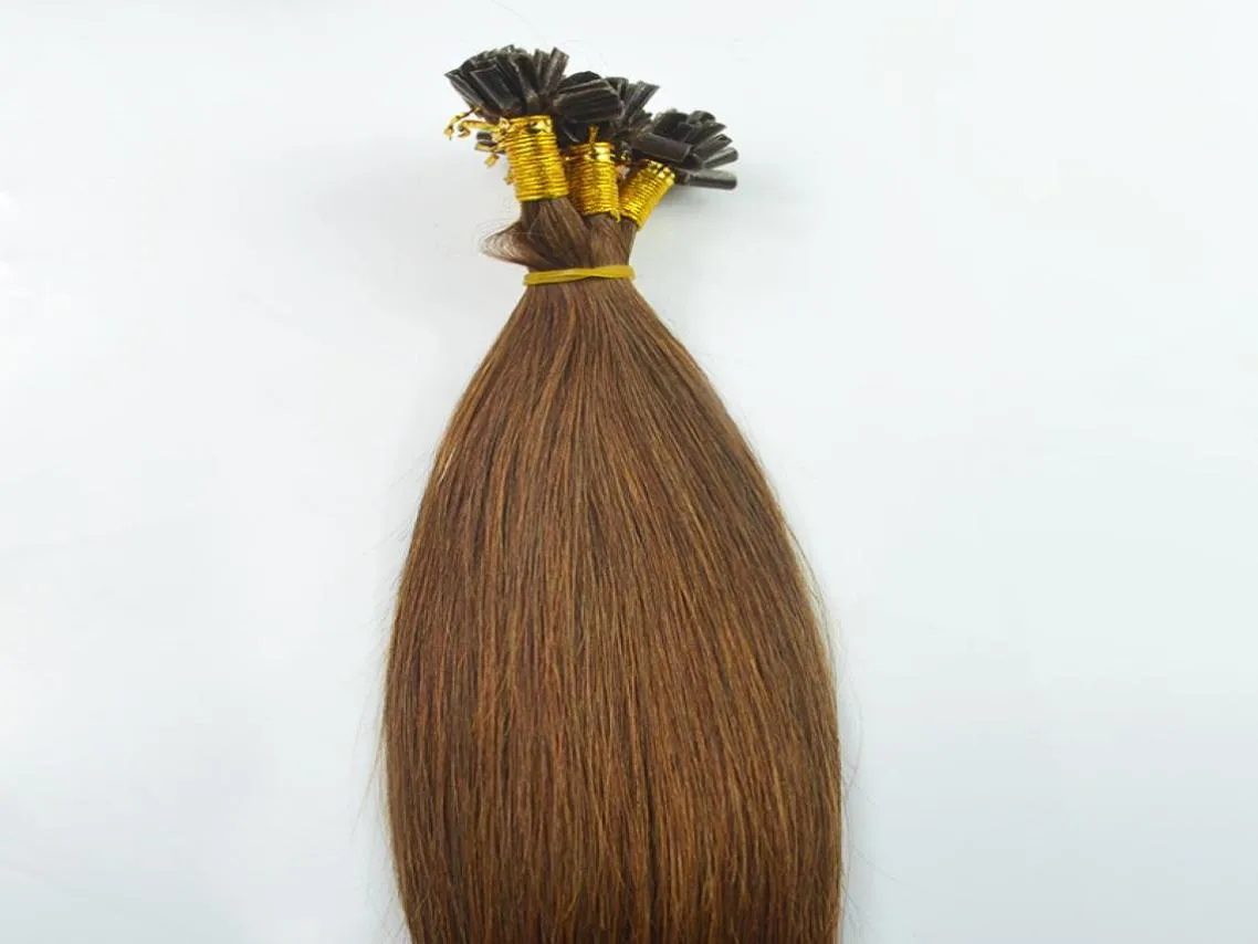 4 donkerbruin Braziliaans steil haar u-tip haarverlenging 100g 100s pre-bonded hair extensions9536171