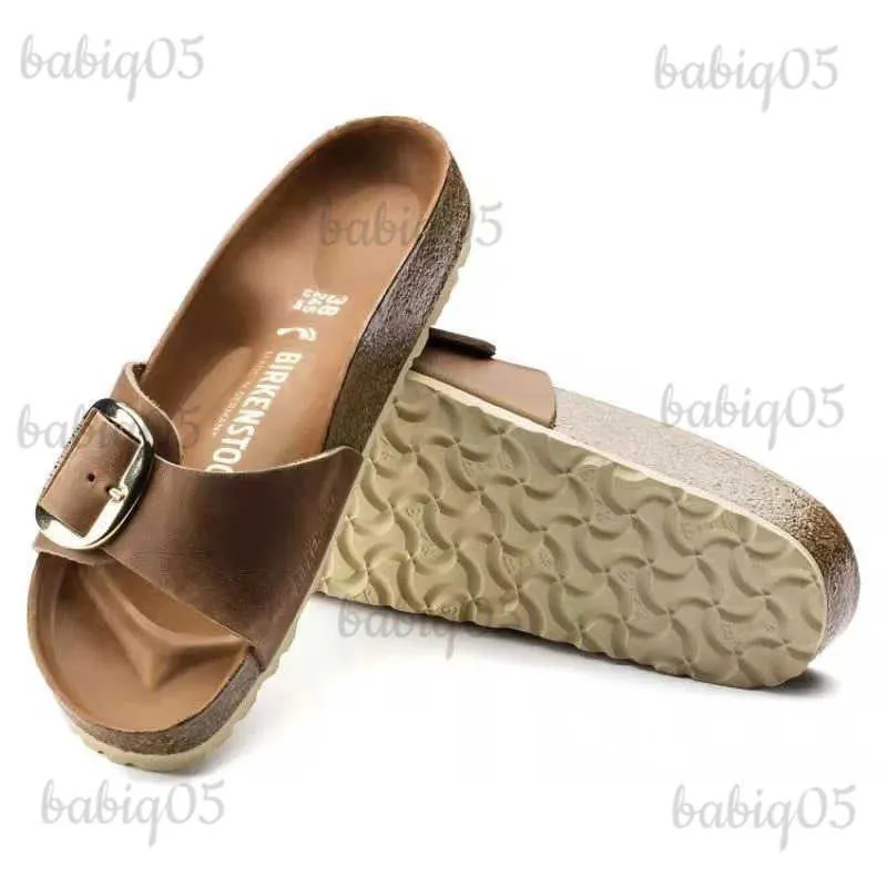 Chinelos Verão Mulheres Sandálias Flats Cortiça Chinelos Sapatos Casuais Moda Couro Fivela Praia Slides Flip Flop Branco Amarelo Azul Cabeça Redonda T240301