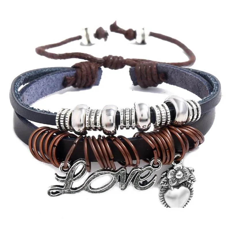 Bracelets de charme de style punk et femmes bracelet en cuir mtiayer