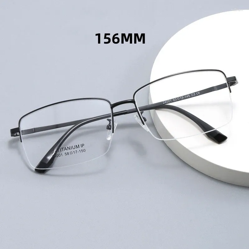 Óculos de sol Vazrobe 156mm Oversized Homens Óculos Quadro Masculino Semi Rimless Myopic Óculos Espetáculos para Prescrição Óptica Grande Grande Rosto