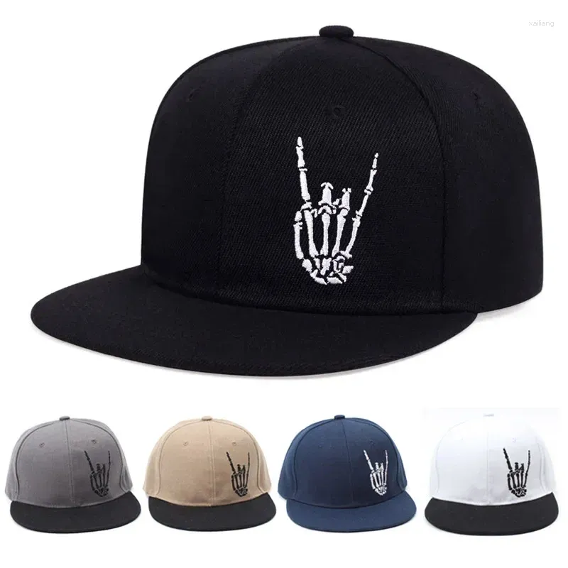 Ball Caps Creatieve Schedel Hand Bone Platte Rand Hoed Mannen Hiphop Straat Trend Splicing Cool Snapback Hoeden Vrouw Buitensporten honkbal