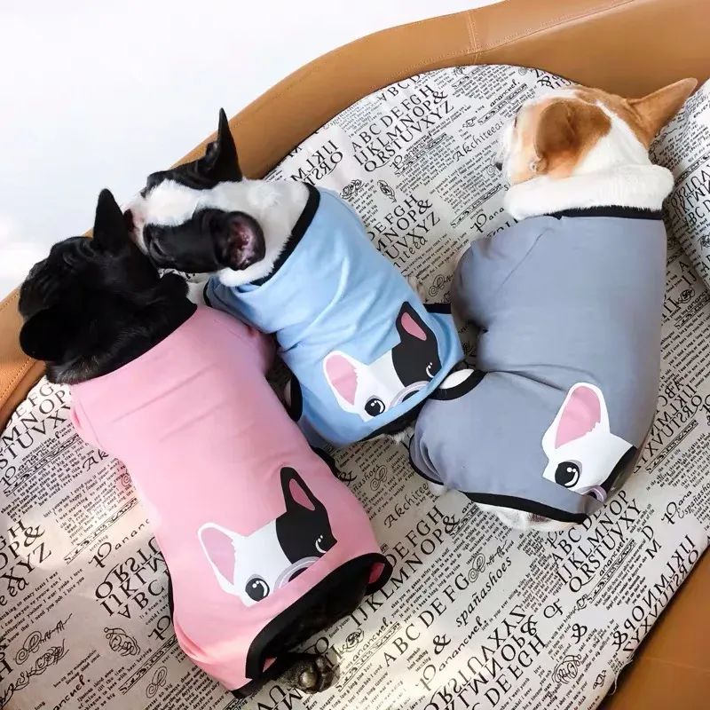 Rompertjes Franse Bulldog Pyjama Mode Hond 4 benen Warme Kleding Voor Kleine Middelgrote Puppy Honden Kleding Kat Schnauzer Dropshipping LAC02