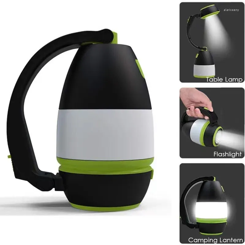 Portabla lyktor LED Multifunktion Camping Light USB-laddning utomhus vandring 3-i-1 laddningsbart nödtält