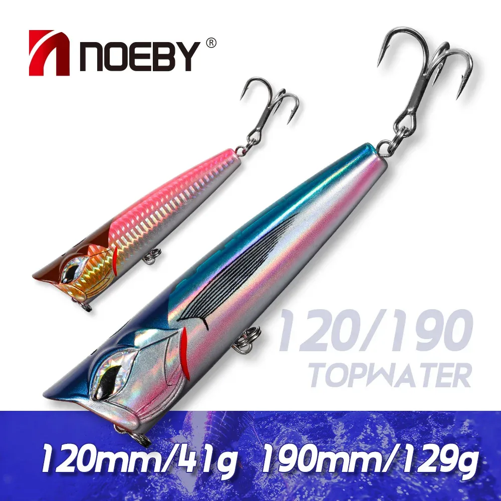 Lures NOEBY Popper Fishing Lures 120mm 150mm 190mm Topwater Bubble Jet Popper Bait Wobblers for GT Tuna Sea Fishing Lure