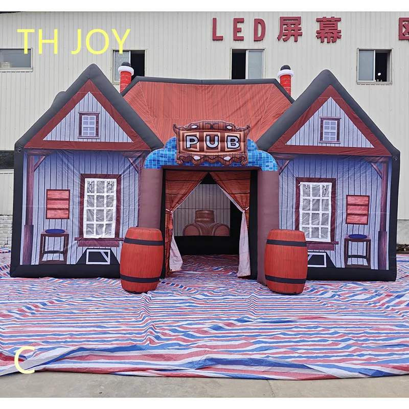 wholesale free air ship to door outdoor activities 10x6x6mH (33x20x20ft) With blower inflatable pub Party rental Tent Irish Bar inn nightclub tent for sale