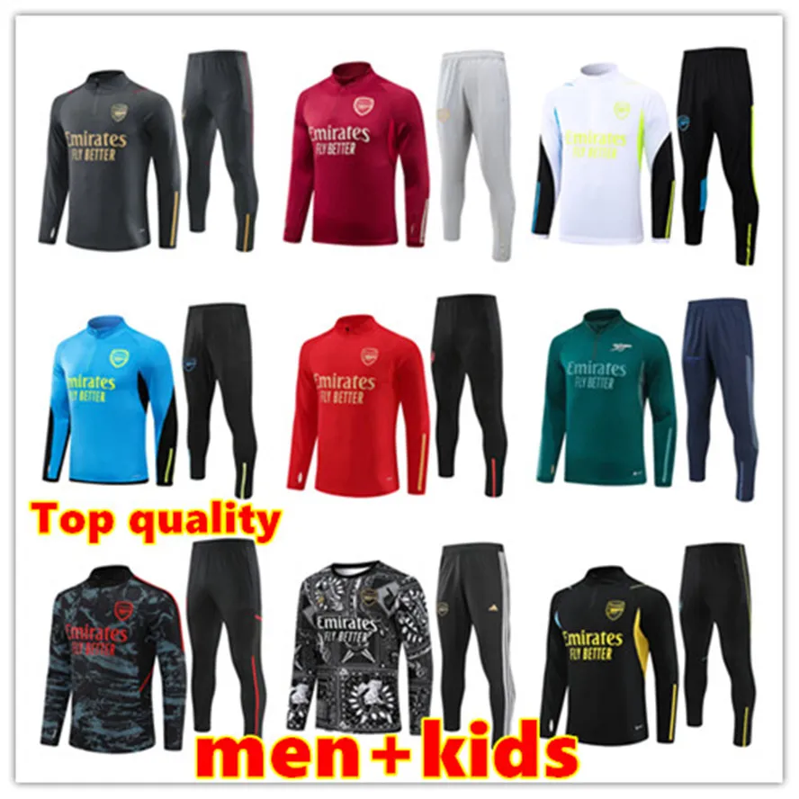 2023 24 Arsen alfc Survêtements de football Football HOMMES Kit enfants 2024 RICE HAVERTZ PEPE SAKA Gunners Sportswear Survatment Chandal Maillots de football Ensemble