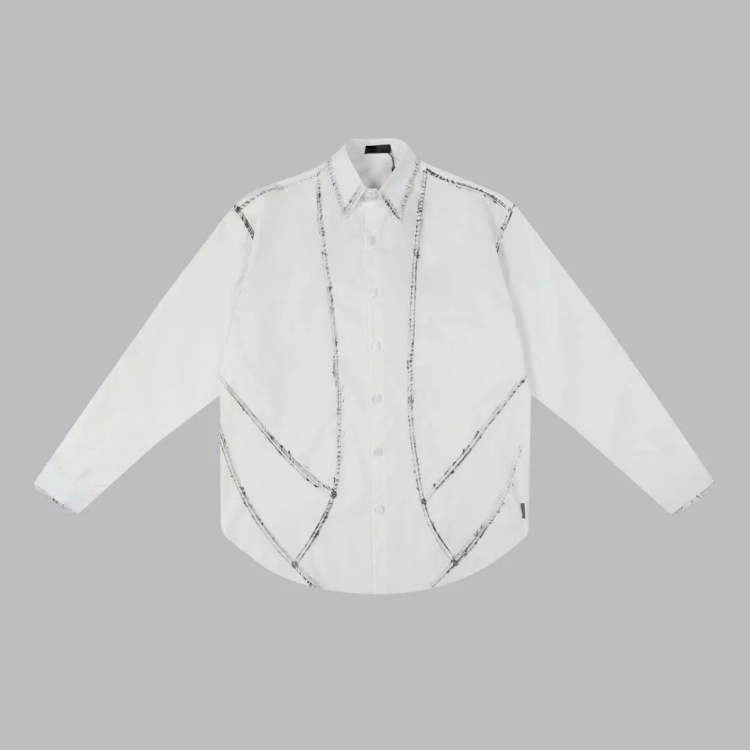 Koszula męskie letnie jesień koszulka biznesowa w paski z długim rękawem siedem czwartych rękawów górna wiosenna jesienna jesienna koszula Slim calowa rozmiar M-3xl #026