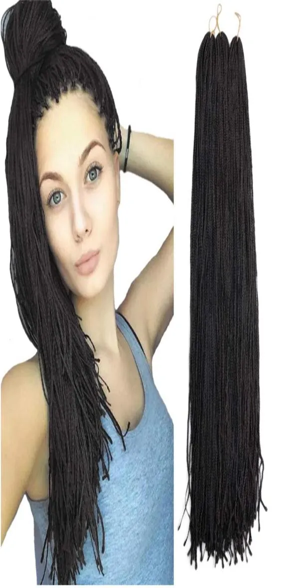 Lans longo micro 3x prelooped sintético zizi tranças de cabelo 28 Polegada 50gpack fina pequena caixa trança crochê ed cabelo trança 5708525