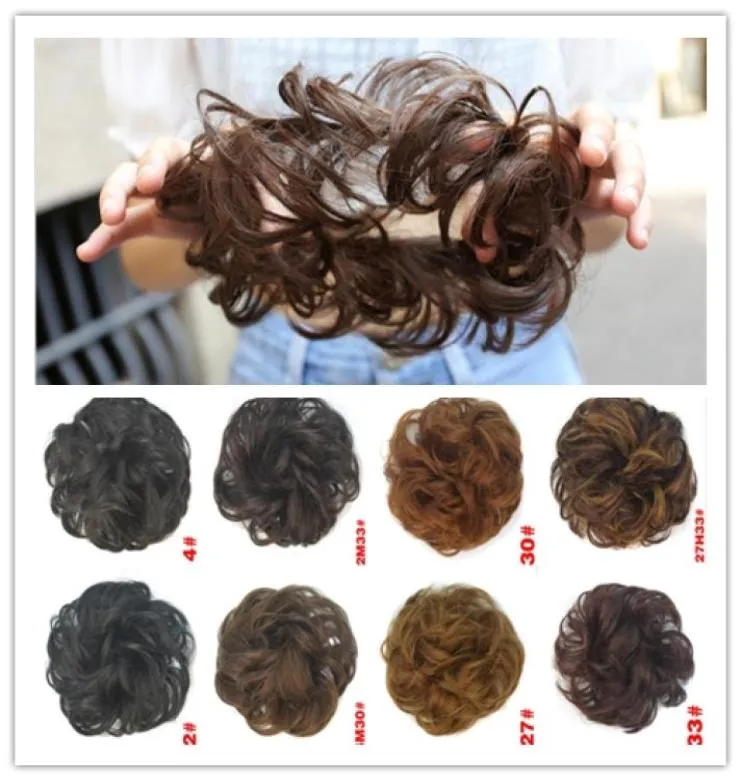5pcslot 10colors available women039s elastic rubber band in hair chignons curly hair ring high quality heat resistant syntheti7015095