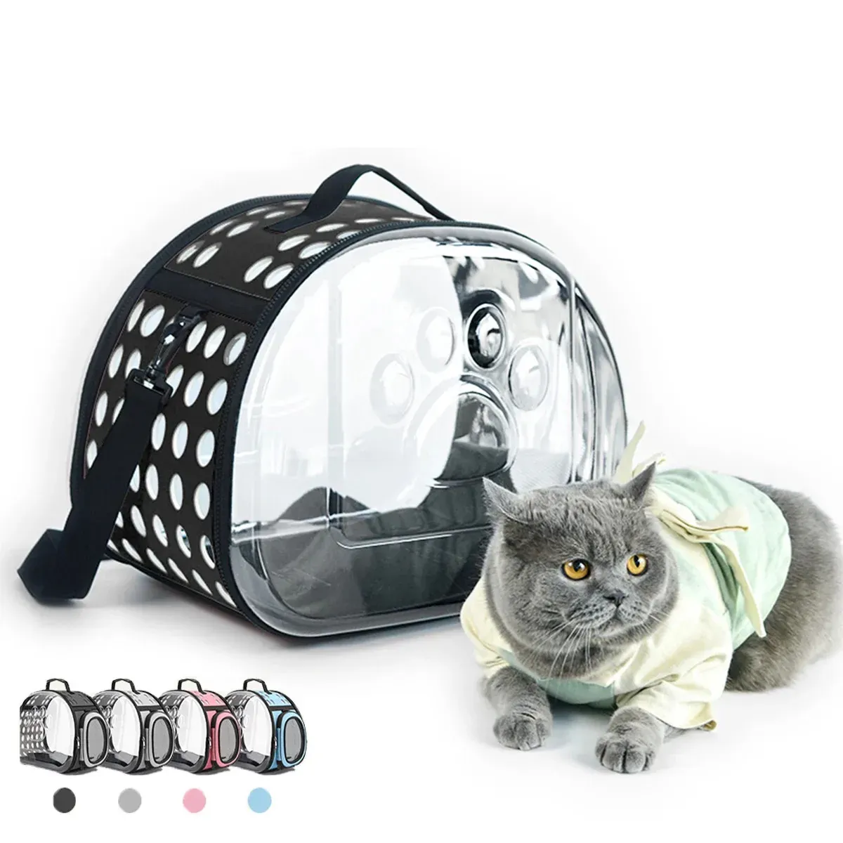 Sacs Cat Cat Dog Carrier Transport Travel à Houstable Pet Hands Hands Hands Panier d'épaule Panier Panier de lapin Cage transparente Cage transparente