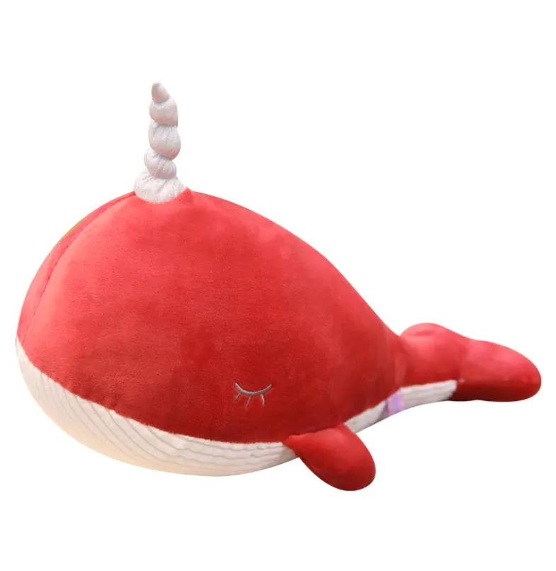 Narwhal Animals Doll Whale Plush Toy Cute Girl Sleeping Pillows Big Soft Dolphin Dolls Korean Söta dockor 31 tum 80cm DY503129695911