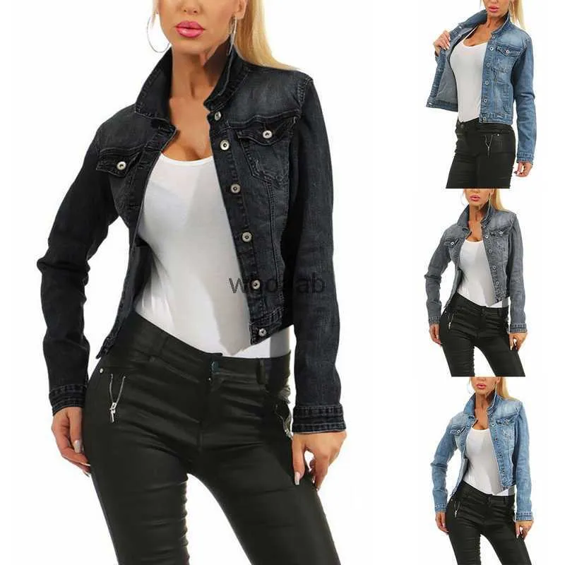 Women's Jackets Jean Blue Black Denim Coat Spring Korean Fashion streetwear Demin 240301