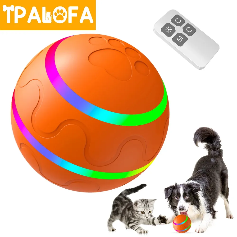 Toys Smart Electric Dog Cat Toy Rechargeable Automatic Rotating Ball Cat Interactive Toys Waterproof Led Pet Toys Dog Cat Products