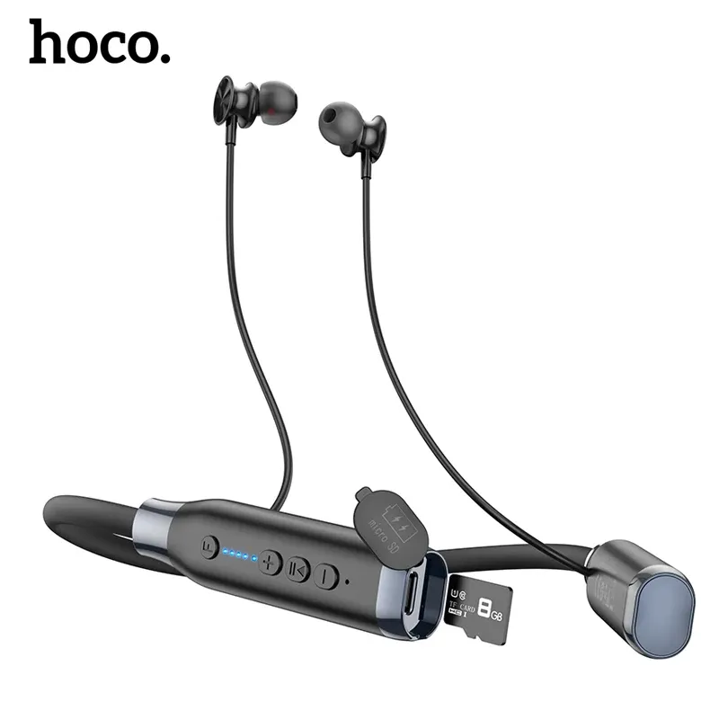 Pads Hoco Nackenband Bluetooth Magnetische Sport-Runnung-Kopfhörer unterstützen TF-Kartenwiedergabe Musik kabellose Kopfhörer Langzeit-Standby