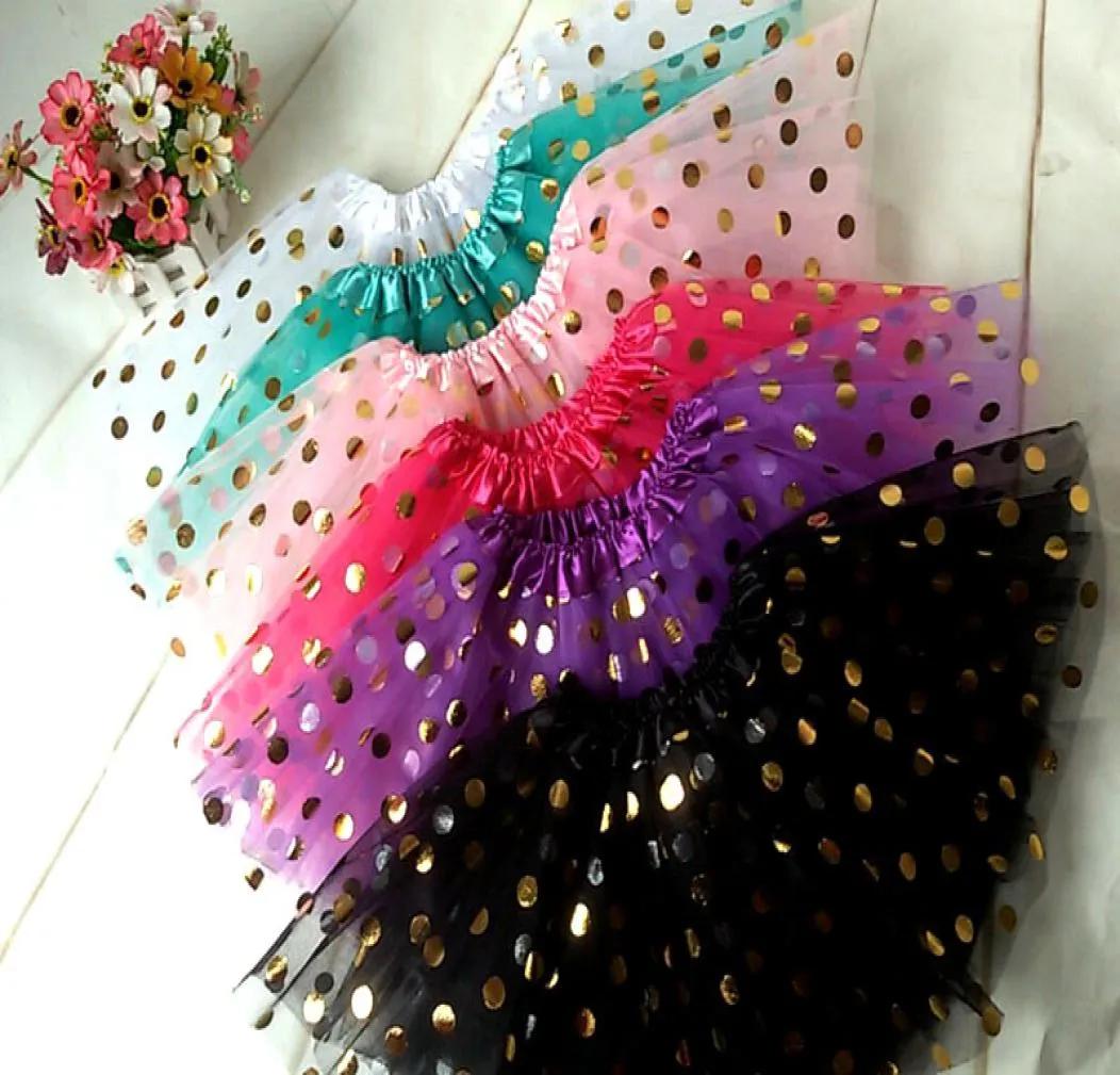 2016 BIYK BIYS İÇİN YENİ TUTU SKIL GOLD POLKA DOTT BALLET TUTU PETTISKIRT Çocuk Doğum Günü Tutu8465080