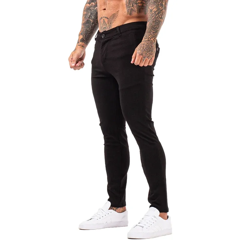 Pantalon GINGTTO pantalon chino slim pour homme pantalon chino super extensible coupe slim noir pantalon slim taille haute pour homme livraison directe zm393