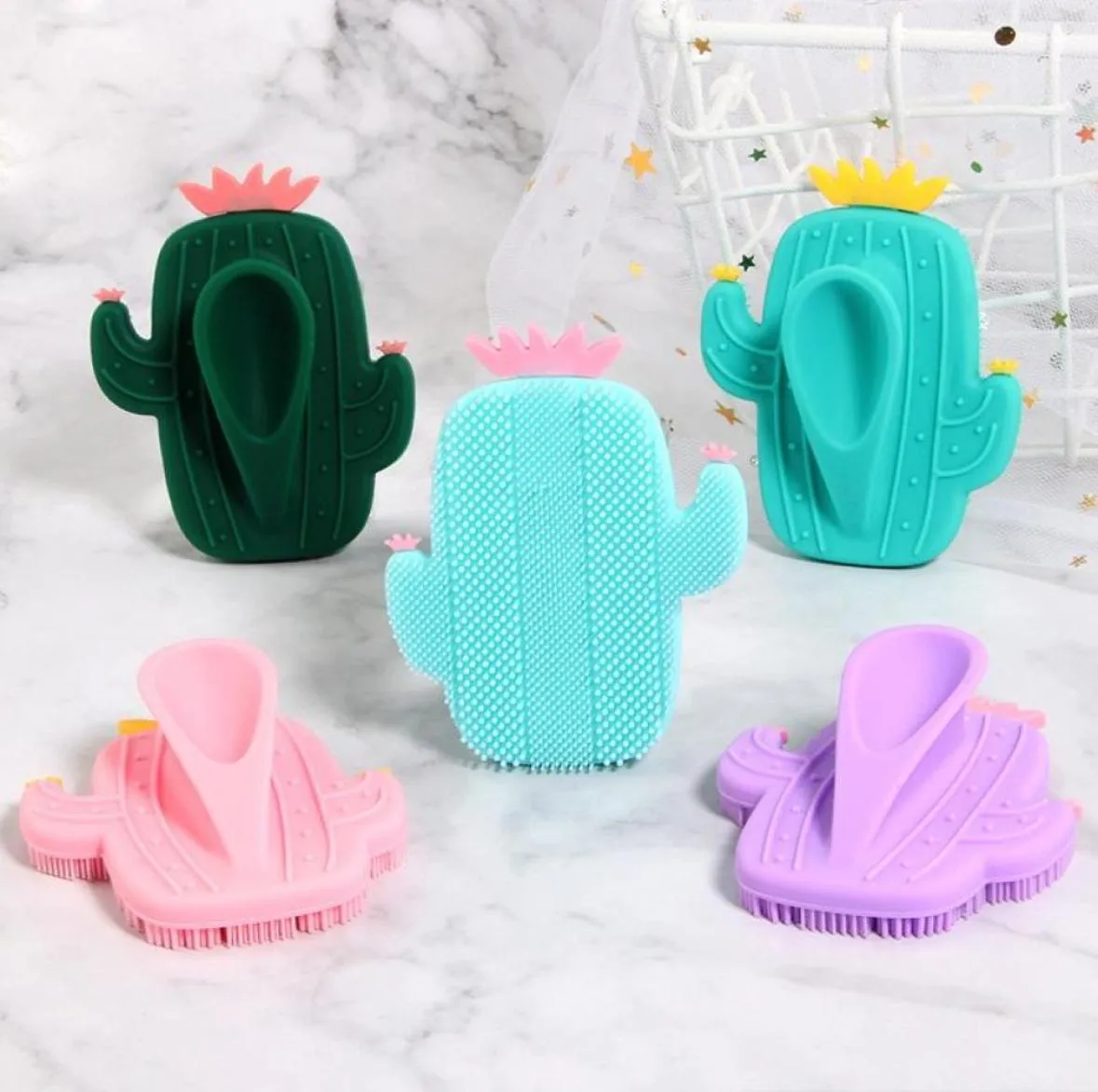 Cactus Silicone Beauté Massage Tampon De Lavage Facial Exfoliant Points Noirs Mignon Visage Brosse Outil Doux Nettoyage En Profondeur Soins De La Peau5361500