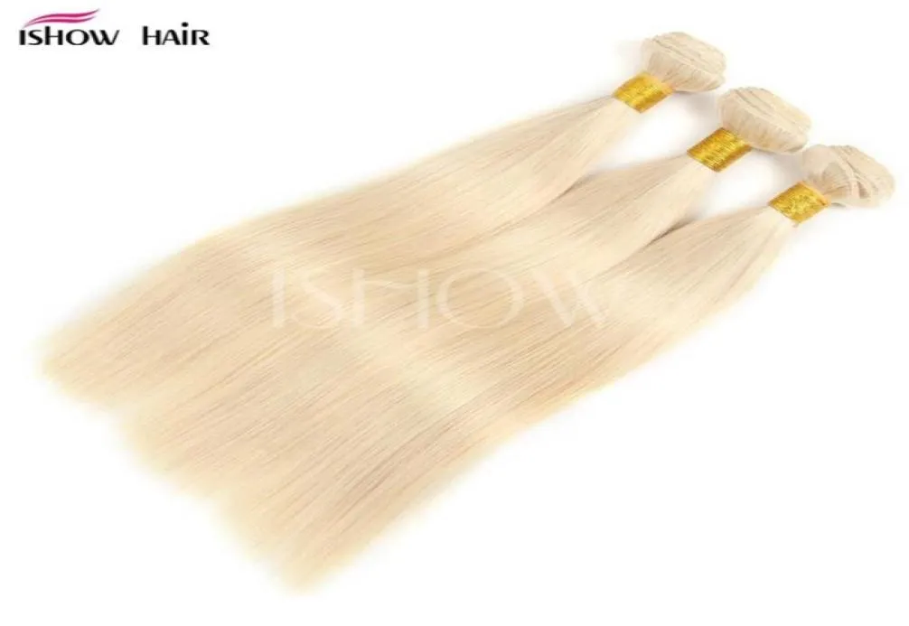 100 Human Hair Weaves Peruvian Virgin Hair StraightBody Wave with Baby Hair 613 Blond fzp1999169656