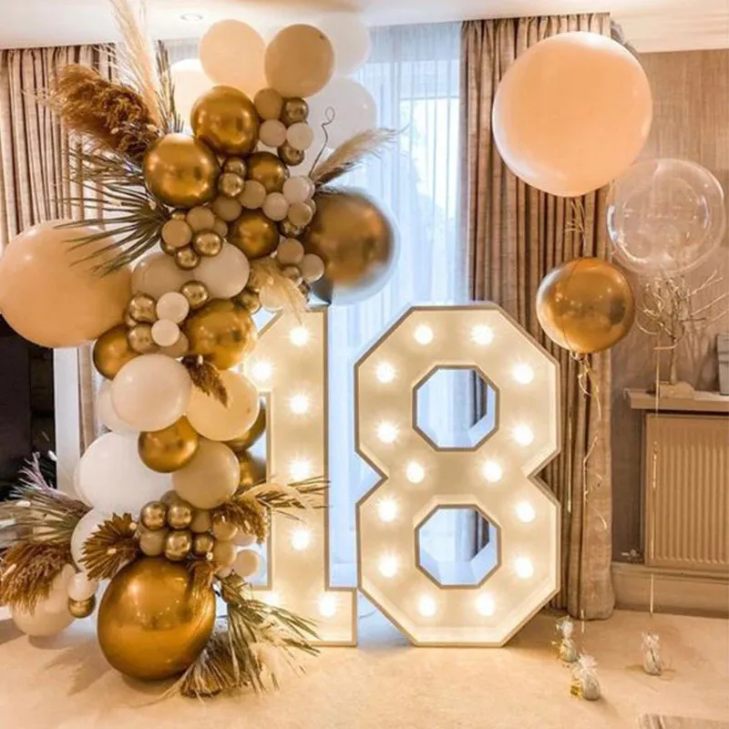 73cm Large LED Number Lights Light Up Decorative Marquee Number Lamps for Home Birthday Party Anniversary Decorations Wedding 240222