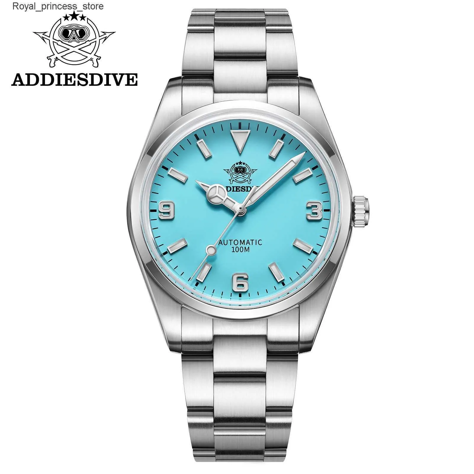 Other Watches ADDIESDIVE Explorer Mens 38mm Sapphire Bubble Mirror Pot Cover Glass BGW9 Super Luminous m Diver Stainless Steel Q240301