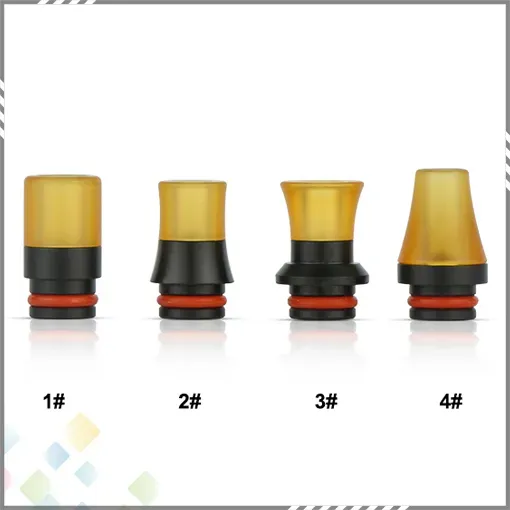 Black POM+PEI Wide Bore 510 Drip Tips, 4 Types PEI Plastic Mouthpieces for Smoking Devices - Free DHL Shipping