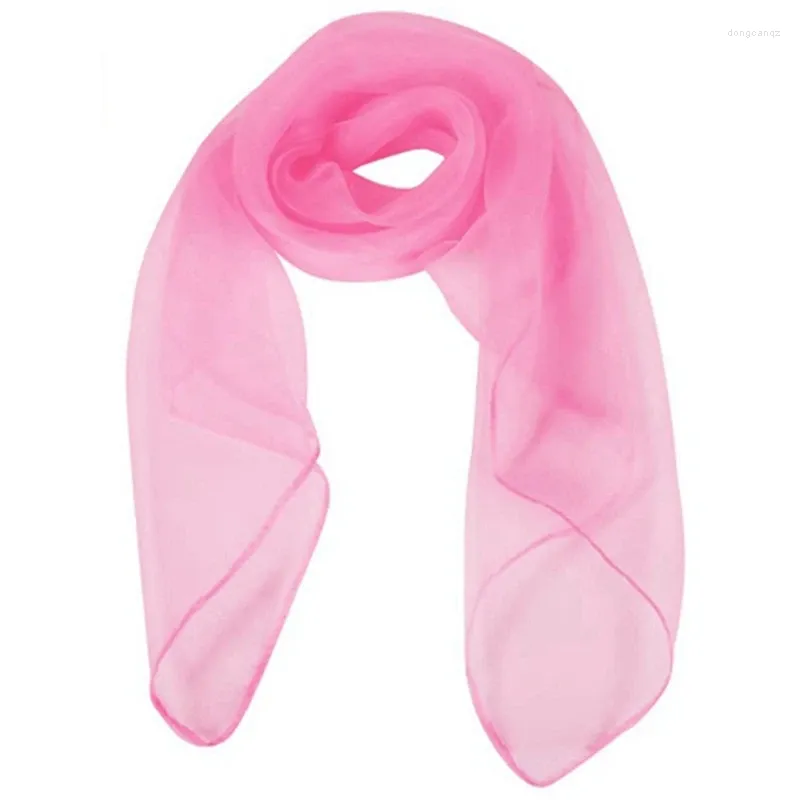 Sciarpe Sciarpa Al Collo In Chiffon Quadrata Semplice Moda Adorabile Testa 70 Cm X 70 Cm (Rosa)