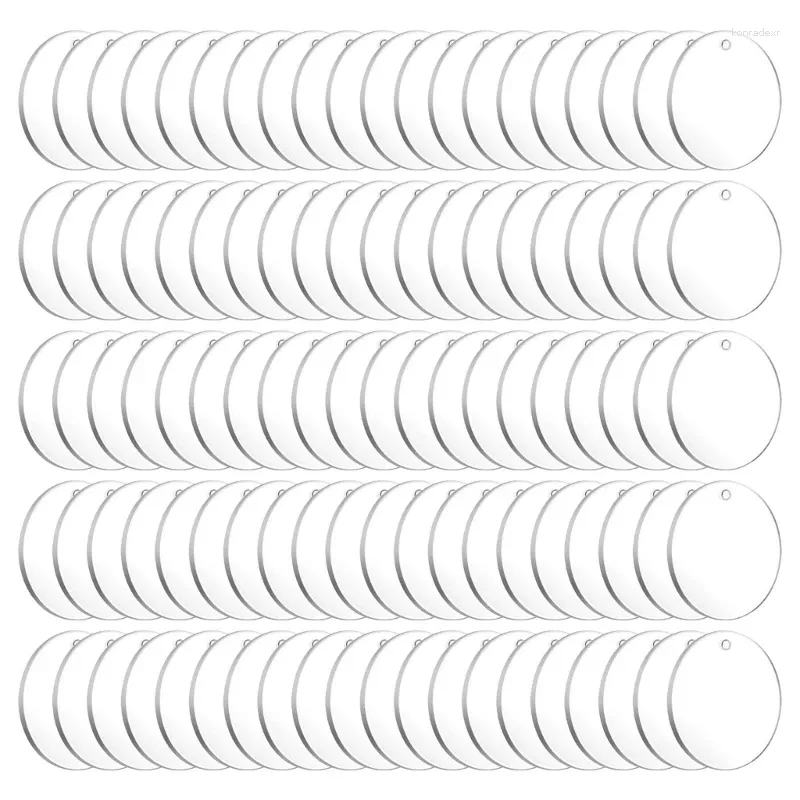 キーチェーン50pcs/100pcsアクリルキーチェーン空白の丸い装飾