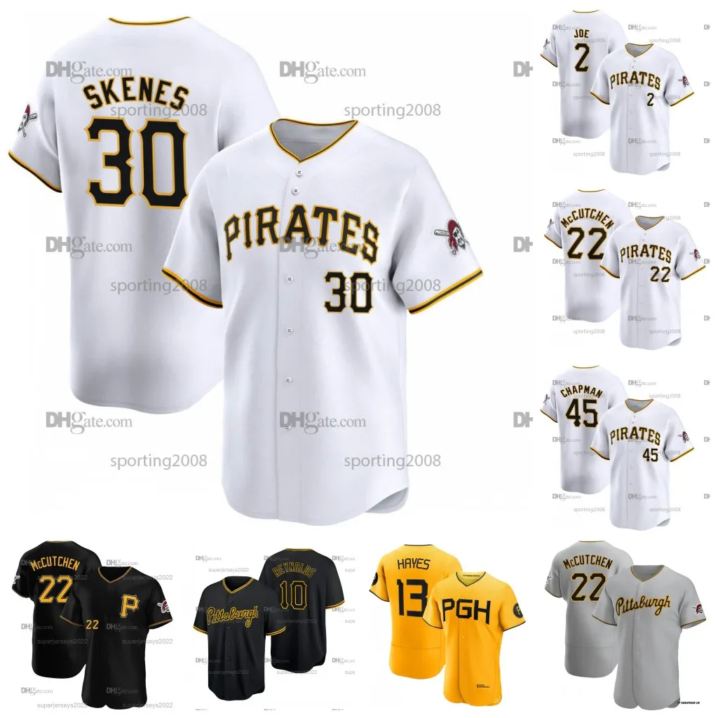 22 McCutchen Pirates 30 Poul Skenes Jersey Connor Joe Aroldis Chapman Bryan Reynolds Kebryan Hayes Rowdy Tellez Jack Suwinski Roberto Clemente Martin Perez