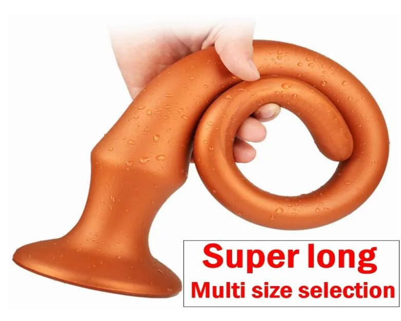 Anal Stimulation Super Long Silicone Anal Plug Soft Butt Plug Sex Toy for Women Men Prostate Massager Dildo Anus Dilator CX2007276407223