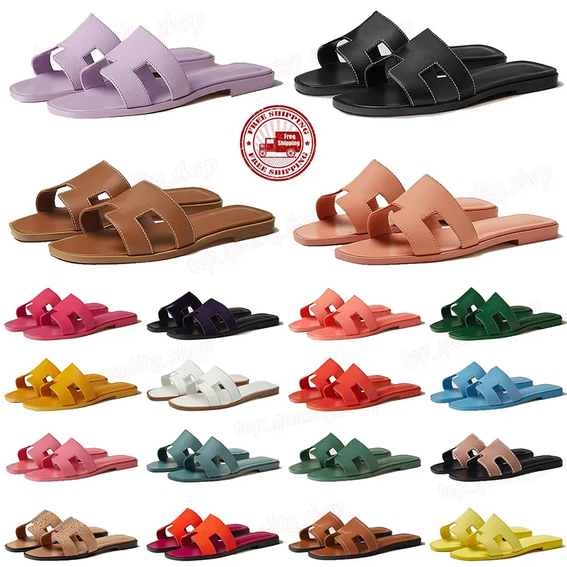 Luxurys Designer Sandals Leather Women's Slippersプラットフォームスライドスライダーサマーフラットシューズファッションビーチ女性用スリッパレタースリッパ35-42