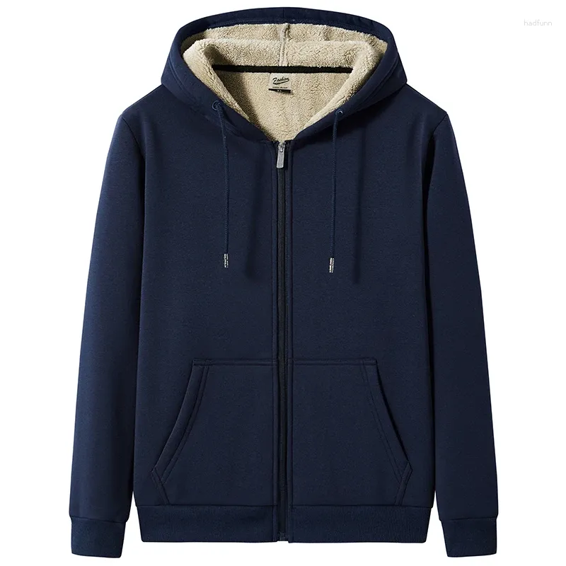 Hoodies masculinos tamanho grande roupas masculinas inverno grosso quente hoodie masculino velo escovado com capuz zip-up moletom 7xl 8xl grande capuz térmico masculino
