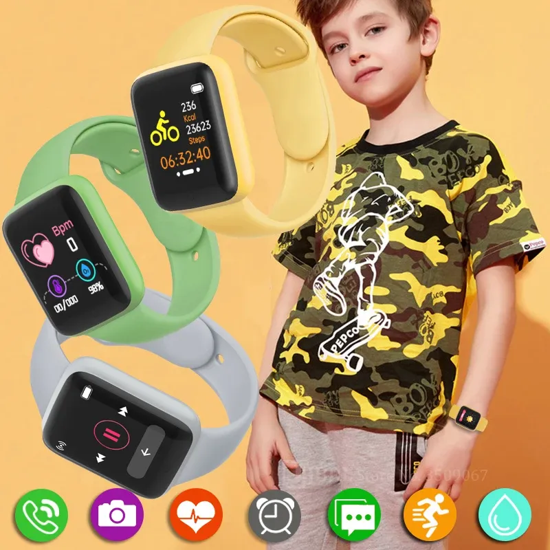 Orologi 2022 Sport Kids Smart Watch Smartwatch per bambini Per ragazzi Ragazze Studenti Orologio intelligente Tracker di fitness impermeabile SmartWatch per bambini