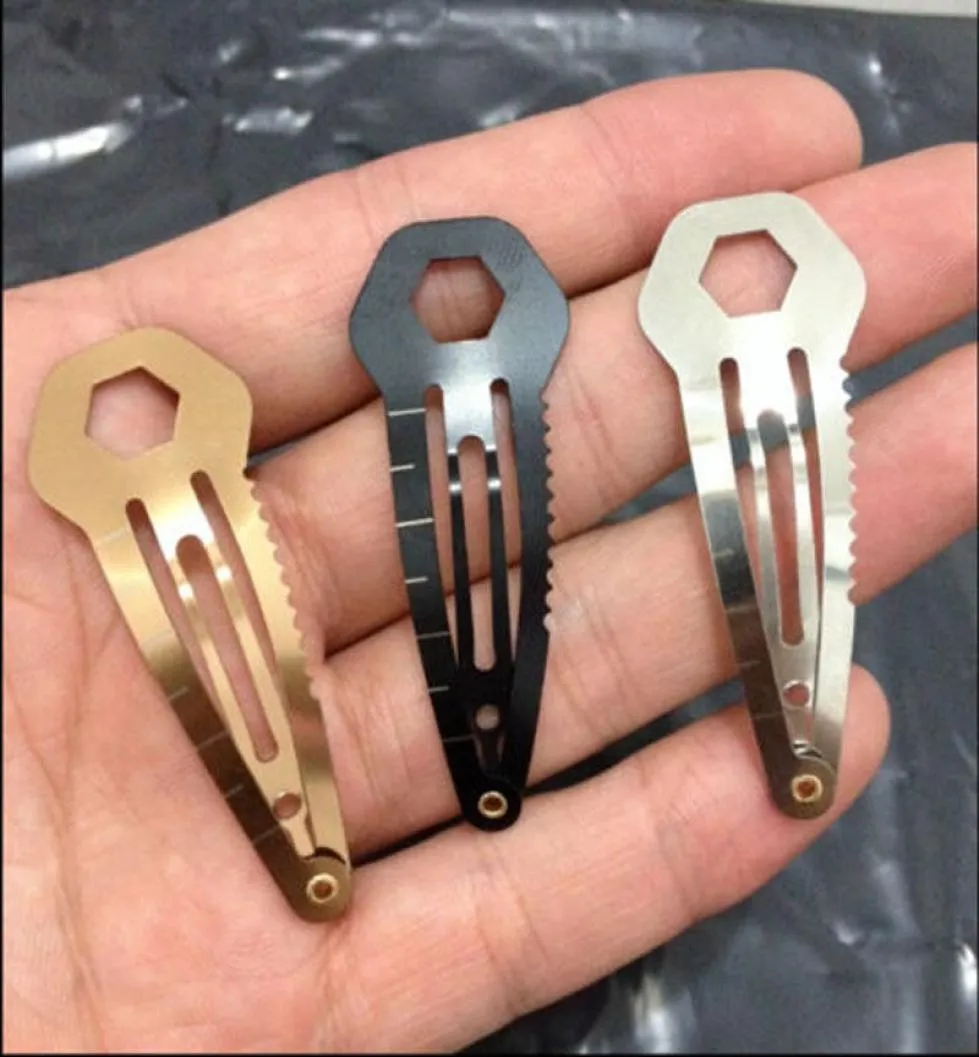 Goud en zilver EDC Multitool Haarclip Haarspeld Roestvrijstalen tactische snijder R497821700