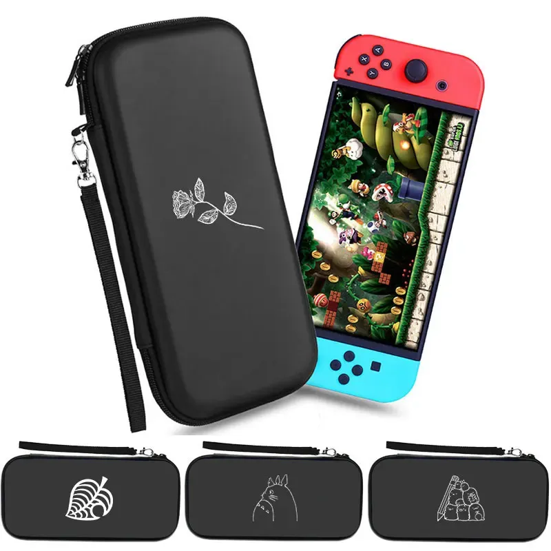 Väskor Cartoon Hand Drawing Storage Bag For Nintendo Switch Game Console Protective Case Box NS OLED Travel Bärande täcktillbehör