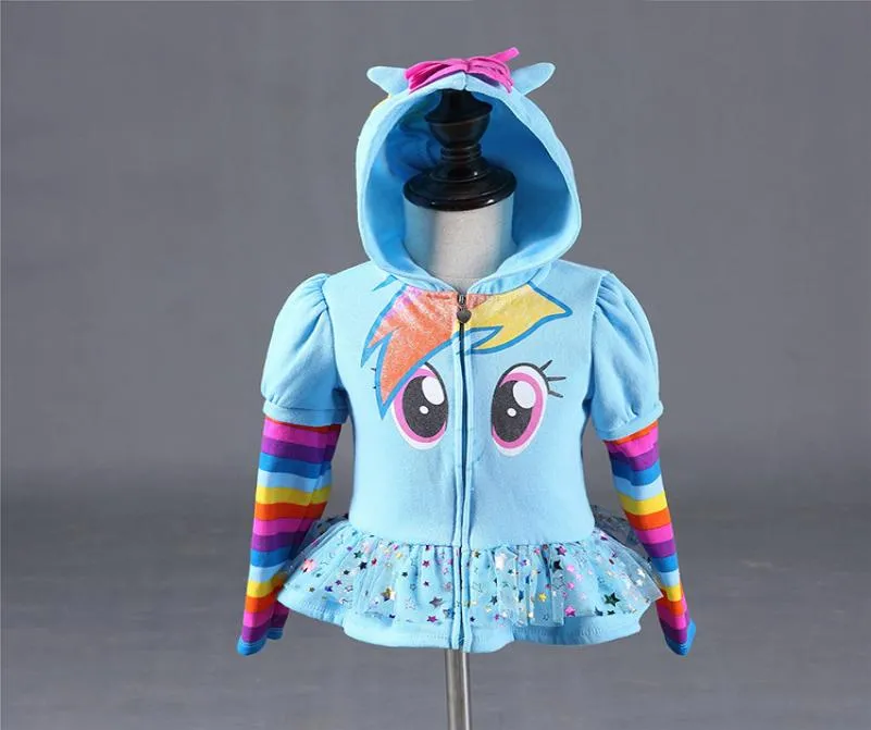 Zima 2019 Dziewczęce Bluzy My Little Kids Bluza Bluza Baby Hoodie Cute Pony Design Design Windbreaker Sport Blazer Zewnętrza 8Y5897991