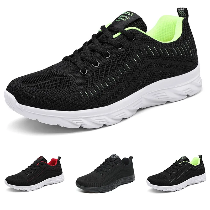 Chaussures de course noir blanc vert clair rouge jogging marche respirant bas doux multi hommes sneaker extérieur formateurs GAI