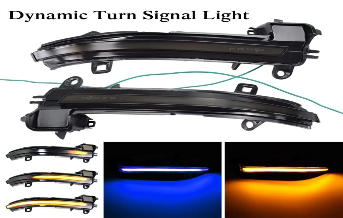 BlueYellow LED Dynamic Turn Signal Blinker Mirror Flasher Light For BMW 1 2 3 4 Series X1 F20 F22 F30 F34 F32 E842111715