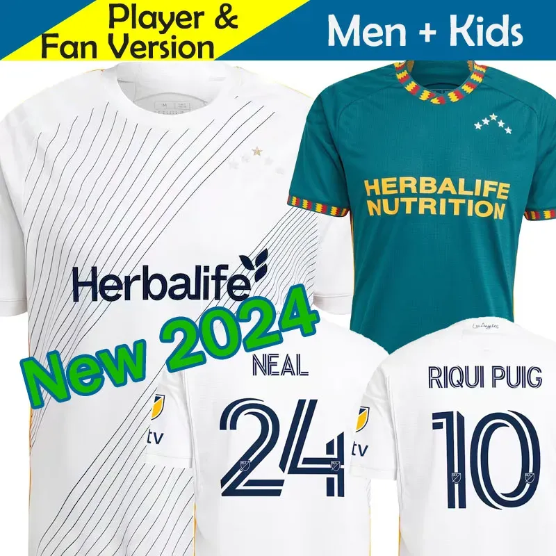 Major League Soccer 2023/24 LA Galaxy Kids Soccer Jersey Angeleno Home/Away Kit, White/Green