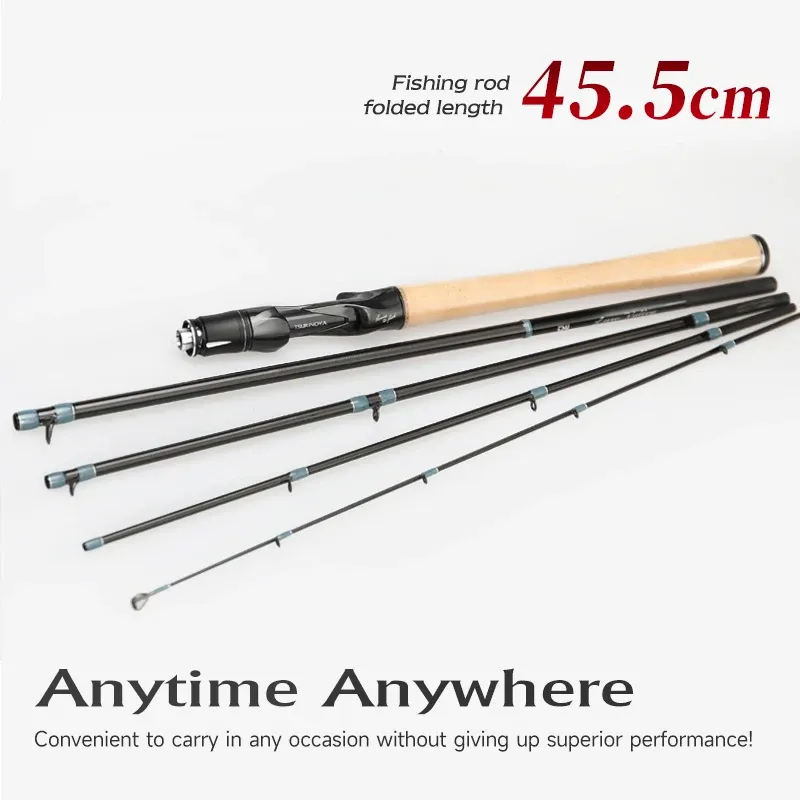 Rods TSURINOYA LURE VALLEY 5 Section Portable Fishing Rod 1.98m 2.08m 2.21m 2.44m MF FUJI Guide Spinning Casting Carbon Lure Pike Rod