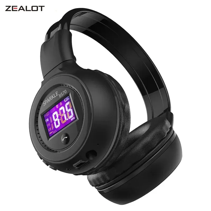 Casque d'écoute B570 casque sans fil Radio FM Radio Over Bluetooth Headphone Headphone pour le téléphone informatique, Prise en charge de la carte TF, AUX