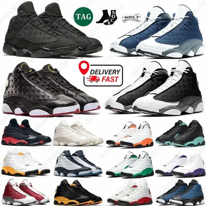 Mens basketskor 13 13S flint Wolf Gray Blue Red Black Playoffs Wheat Men Sport Sneaker Trainers Puls Storlek 7-13