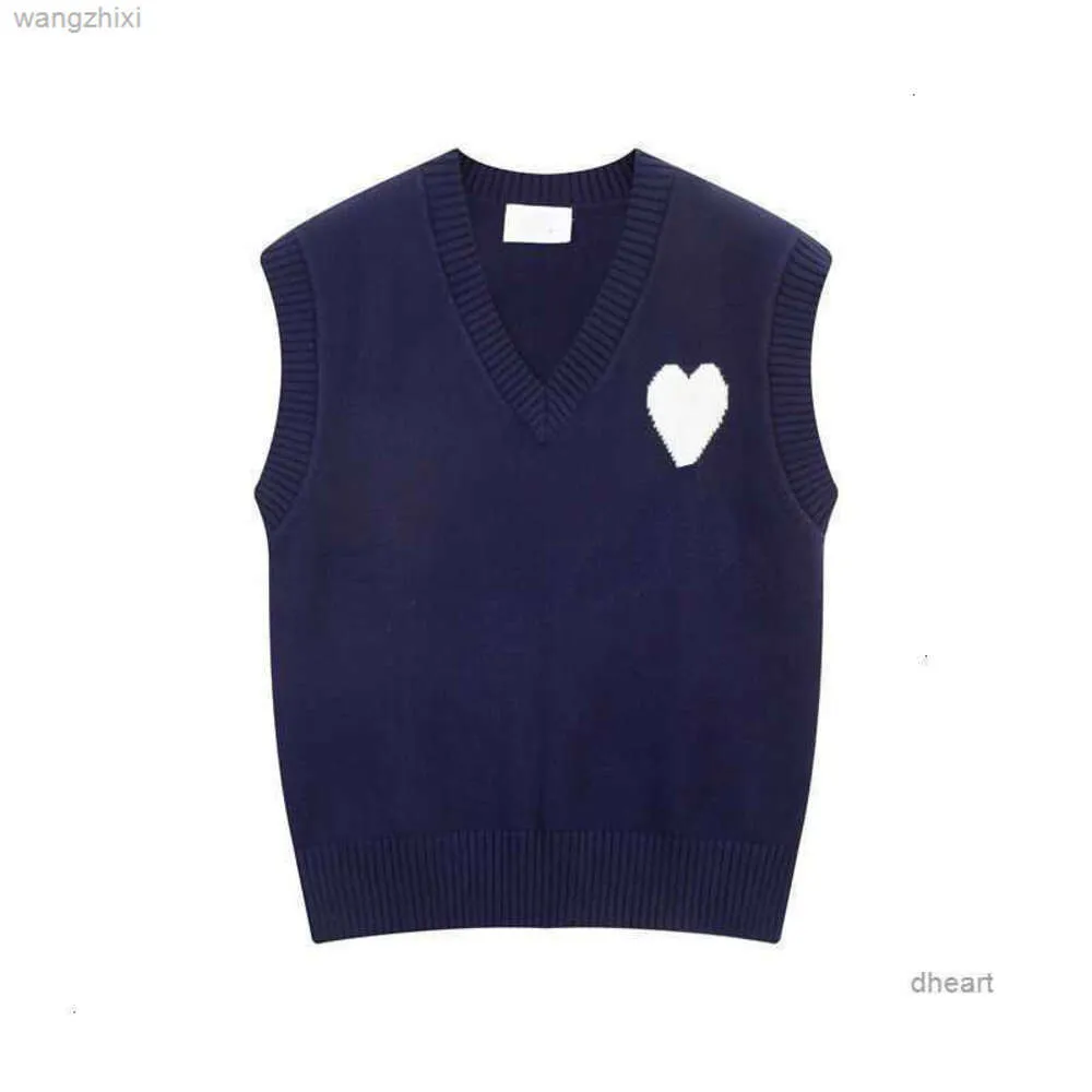 Amis Paris créateur de mode Amisweater gilet coeur rouge imprimé pull sport décontracté hommes et femmes Base Amishirt Q7k4