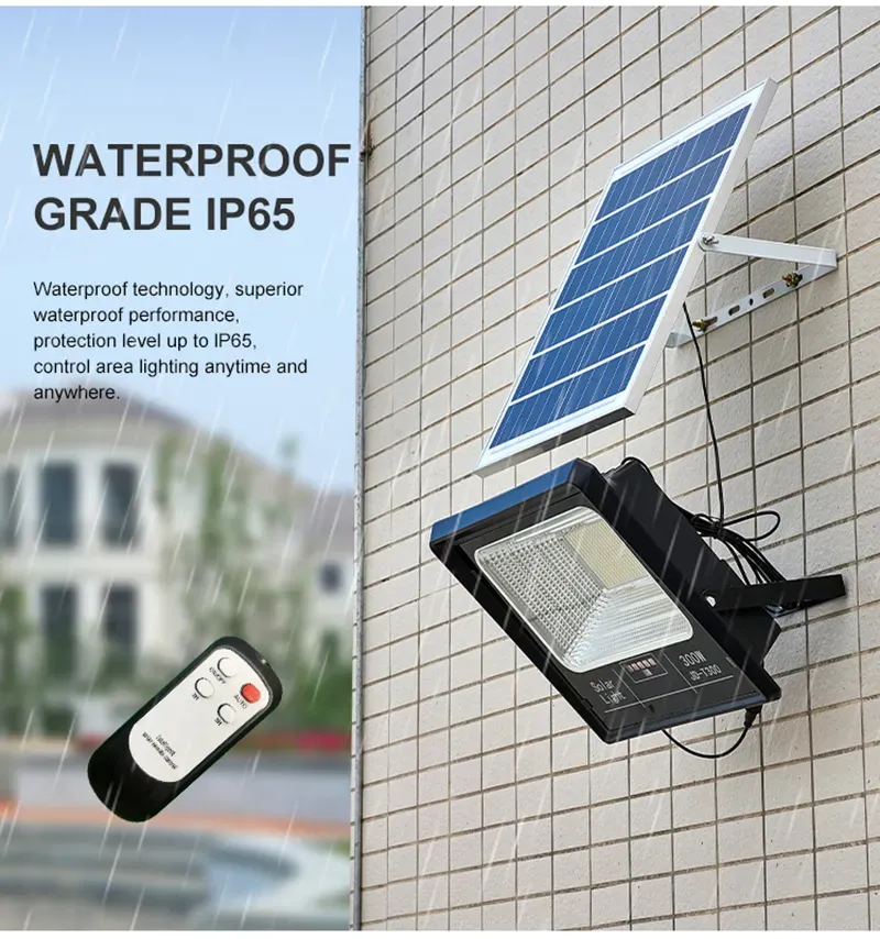30W 50W 100W 200W 300W LED Solar Flood Lights Outdoor IP67 Waterproof with Remote Control Security Lighting Solar garden spot light