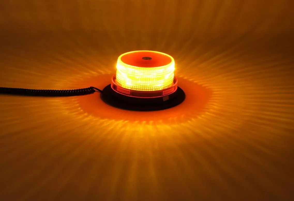 Lampada di emergenza a LED rotonda per camion per auto Luce stroboscopica Lampada di avvertimento magnetica Luci di sicurezza con spina 12v Ambra7013550