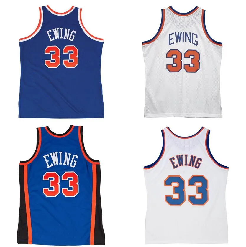 Stitched Patrick Ewing Fadeaway basketball jerseys 1985-86 91-92 95-96 blue mesh Hardwoods classic retro jersey Men Women Youth S-6XL