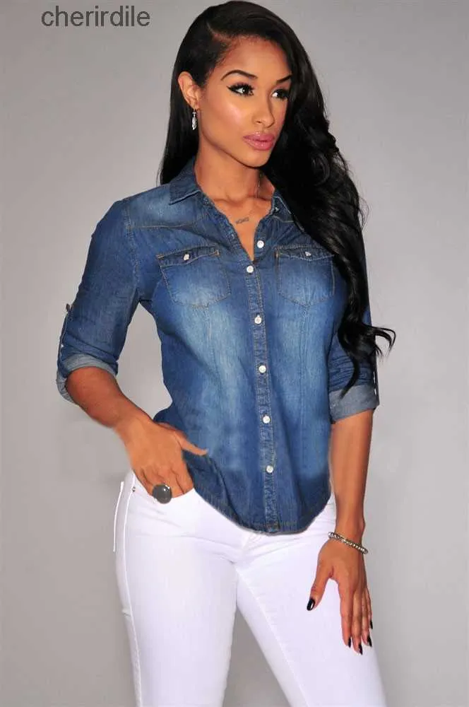 Vestes Femmes Printemps Rétro Femmes Casual Bleu Jean Denim Vestes À Manches Longues Cool Vestes S-2XL 240301