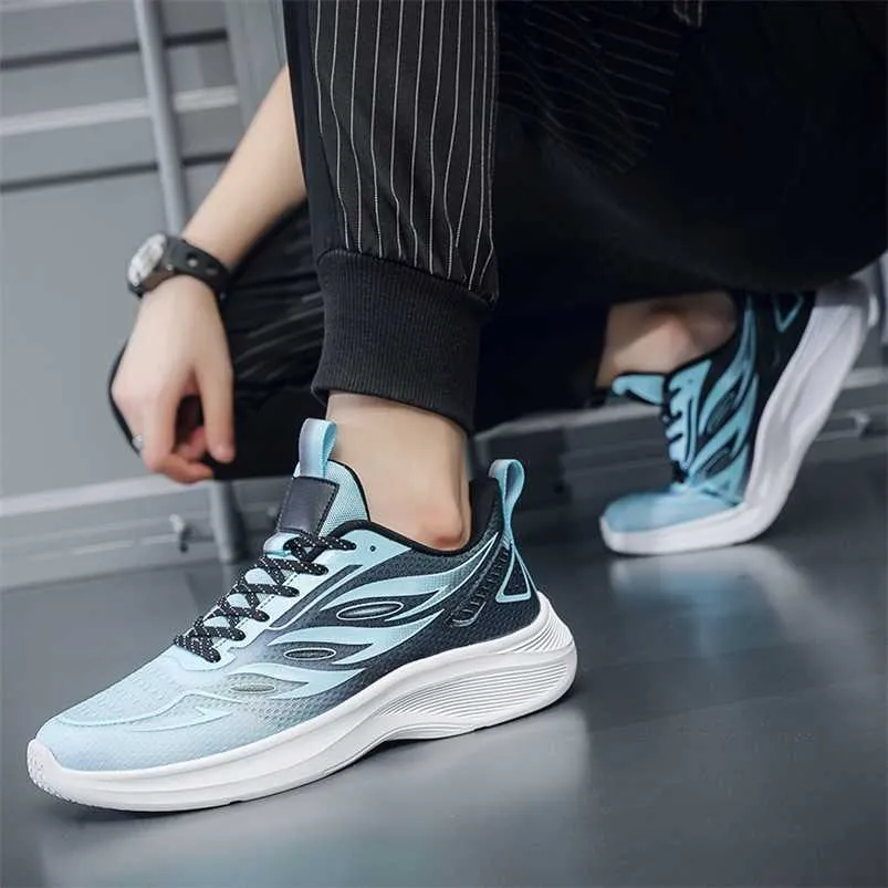 nxy Large Size Fashionable Running Shoes Men's Fly Woven Breathable Sports Lightweight Soft Soled Student Casual Trendy