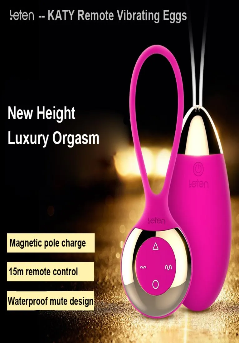 Leten Palline vaginali Vibratore Forte vibrazione Proiettile Telecomando Uova vibranti Prodotti del sesso Prodotti erotici del sesso per le donne Y18904548