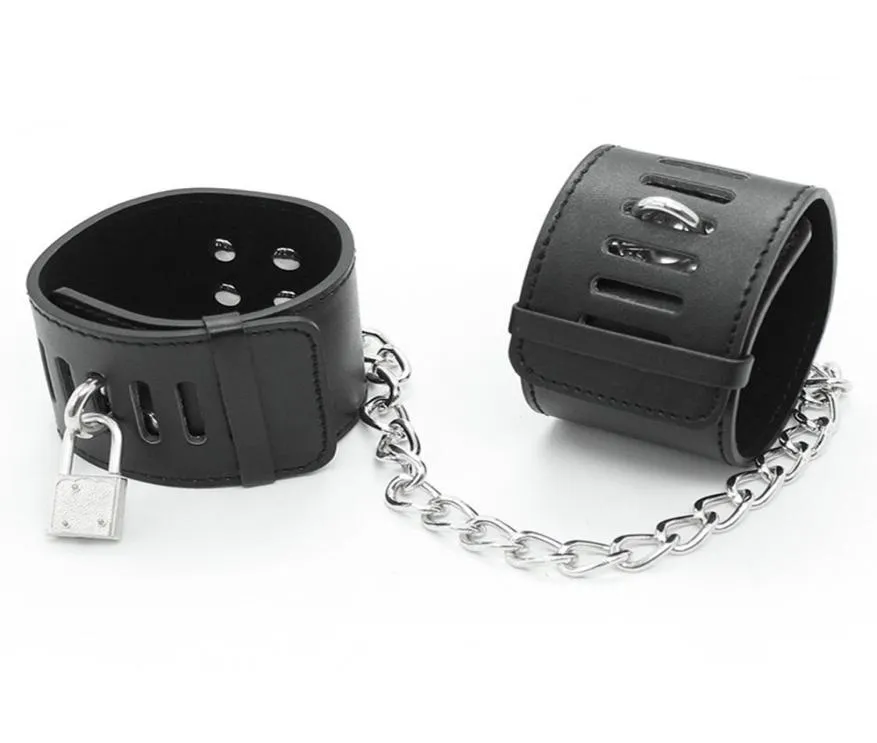 1 Pair PU Leather Female Male Handcuffs Ankle Cuffs Wrist Lock LegCuffs For Couple Bdsm Bondage Restraints Adult Game Sex Toys Y209968535